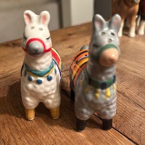 Colorful Ceramic Llama Figurines